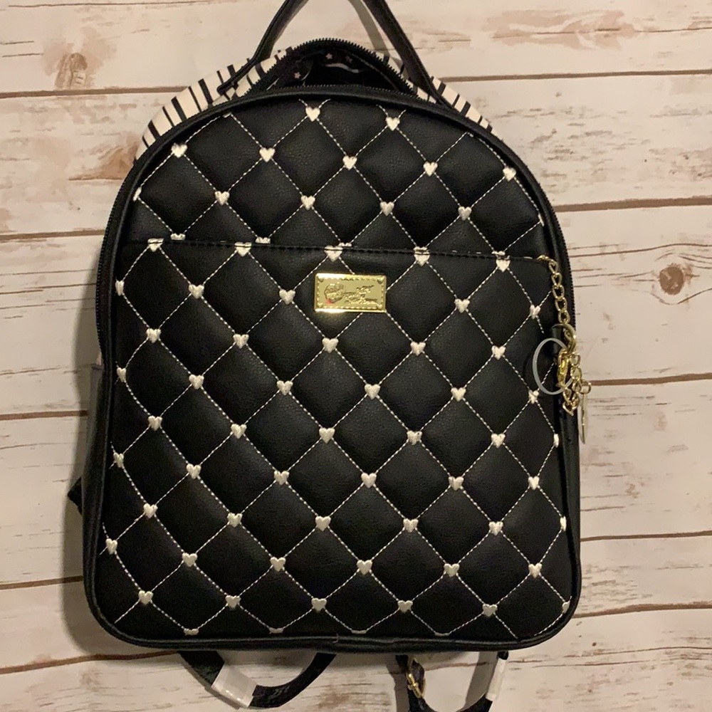 NWT Betsey Johnson Black and White Mini backpack - Picture 1 of 12